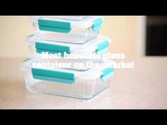 Contenant alimentaire à nervures Boîtes à lunch en verre avec couvercle
