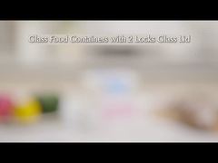 Contenant alimentaire en verre à haute teneur en borosilicate avec couvercle en PP à deux verrous