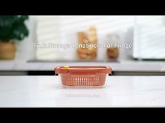 Contenant en verre étanche empilable sans BPA avec colander amovible