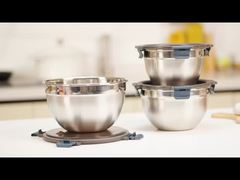 Saladier en acier inoxydable 304 de 1,5L à 5,0L avec couvercle Cool Lock étanche