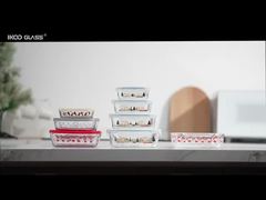 Récipient en verre personnalisé pour les aliments à four à 4 verrous