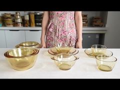 Plat à gratin en verre ambré, vaisselle en verre, service de table en verre