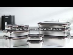 Contenedor de alimentos de acero inoxidable con tapa de polipropileno