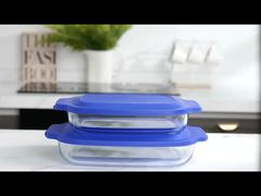 plat à four en verre avec couvercle en PP