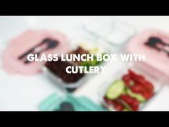 Ensemble boîte à lunch en verre de luxe avec couverts