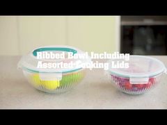 IKOO Ribbed Glass Salad Bowl