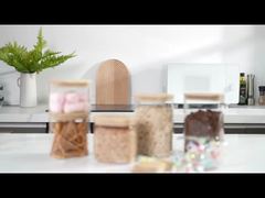 IKOO Rectangular Glass Jar with Bamboo Lids