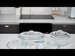 Ribbed Glass Casserole Dish with Lid