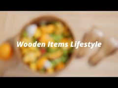 IKOO Large Acacia Wood Salad Bowl Set with Spoon, Fork