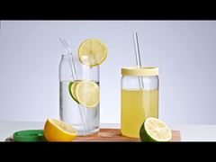 Tasse en verre IKOO avec couvercle et paille