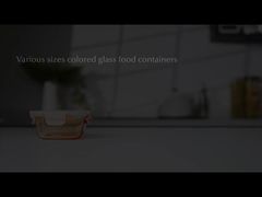 Контейнер для пищи из цветного стекла с закрывающейся крышкой