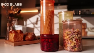 Ensemble de boîtes en verre borosilicaté nervuré de qualité supérieure pour garde-manger