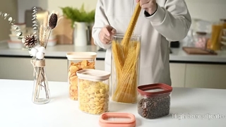 Pots de stockage en verre cannelé durables pour aliments frais