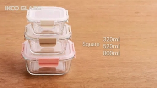 Récipients alimentaires en verre borosilicaté IKOO pour repas frais
