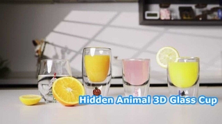Unikalne szklane kubki 3D z ukrytymi zwierzętami
