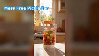 Glass Pickle Jar with Strainer Flip and Cutlery