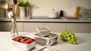 Solutions de stockage des aliments haut de gamme en verre et en acier inoxydable